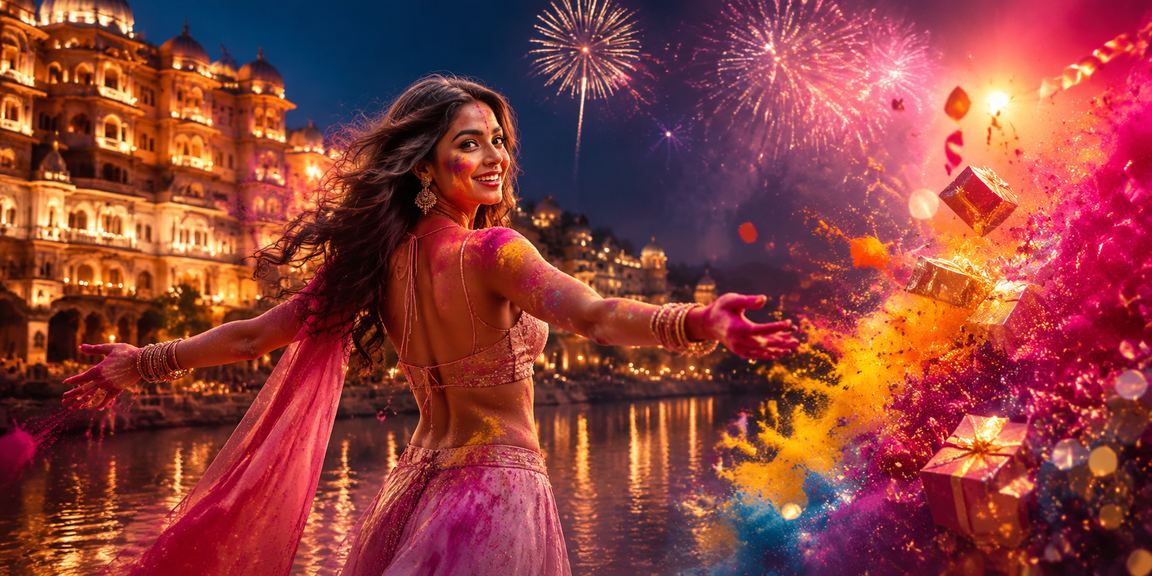 People celebrating Holi while enjoying cricket betting on 9983 platform