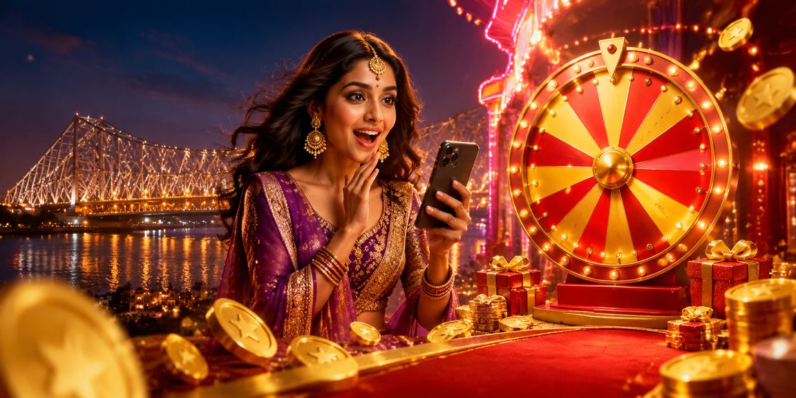 Kolkata night with roulette and Bollywood theme lighting